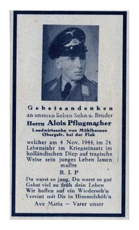 Duitse bidprenten van in Dordrecht gesneuvelde Duitse militairen tijdens de tweede wereldoorlog.