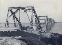 The Moerdijk bridges over the Hollandsche Diep during World War II.