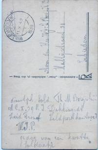 Field Postcard Willemsdorp - October 11, 1939.