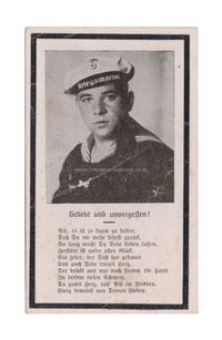 German deathcards of German soldiers who fell in Dordrecht during World War II.