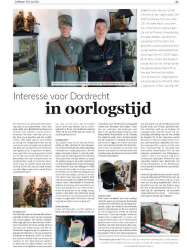 Artikel in de Plusser van februari 2021 over Dordrecht in de oorlog