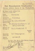 De militaire identificatepas van Koos Corvers bij de Binnenlandse Strijdkrachten.