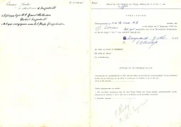 De papieren behorende bij de registratiestaat van de Binnenlandse Strijdkrachten.