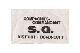 S.G. mouwembleem Compagnies Commandant Binnenlandse Strijdkrachten Dordrecht