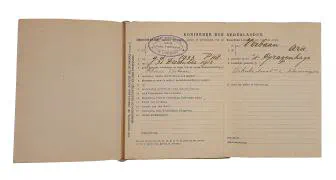 Zakboekjes en herkenningsplaatjes van het Korps Pontonniers en Torpedisten