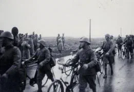 Dutch bicycle infantry are being inspected.