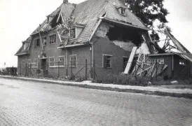 The Police Troops barracks after the fighting of May 1940 in Willemsdorp.