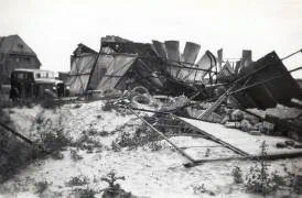 The remnants of the Willemsdorp barracks camp after the fighting of May 1940.