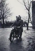 On the motorcycle in Willemsdorp during the mobilization.