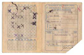 Distributiestamkaarten 1e en 2e model Hendrika Stoutjesdijk en Cornelis van Eldik.