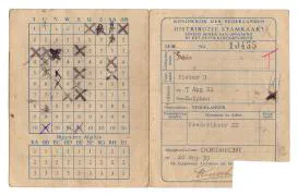 Distributiestamkaart 1e model Dhr. Pieter Dalm uit Dordrecht.