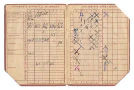 Distributiestamkaart 2e model Mevr. Teuna Johanna Groeneveld uit Dordrecht.