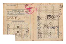 Distributiestamkaarten van Dhr. Bastiaan van Rooijen en zijn vrouw Maria Visser van Rooijen uit Sliedrecht.