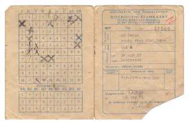 Distributiestamkaarten van de familie Sluijters uit Dordrecht.