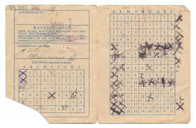 Distributiestamkaarten van de familie Sluijters uit Dordrecht.