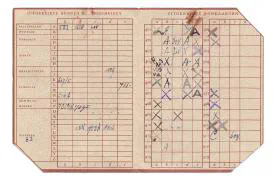 Distributiestamkaarten van de familie Sluijters uit Dordrecht.