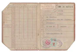 Distributiestamkaarten 2e model familie van der Linden - Dordrecht.