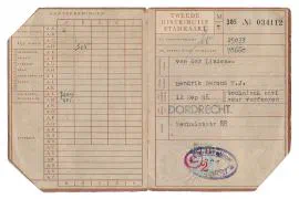 Distributiestamkaarten 2e model familie van der Linden - Dordrecht.