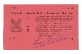 Sliedrecht: Emegency currency - May 1940