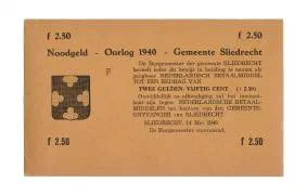 Sliedrecht: Emegency currency - May 1940