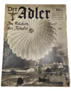 Het Propagandablad Der Adler wat zich met name richtte op de "heldendaden" van de Duitse Luftwaffe met daarin het artikel van Hauptmann Schulz.