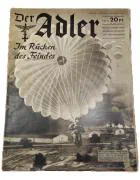 Het Propagandablad Der Adler wat zich met name richtte op de "heldendaden" van de Duitse Luftwaffe met daarin het artikel van Hauptmann Schulz.