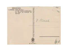 De postkaart met originele handtekening van Oberst Bruno Bräuer.