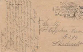 Veldpostkaart - Hij kookt niet zoals jij het doet - 18 januari 1940
