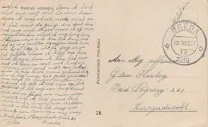 Field post card – On Sundays the cook has visitors – 13 December 1939