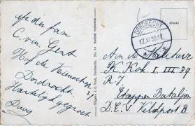 Veldpostkaart - Dordrecht Grote kerk Voorstraathaven - 17 november 1939