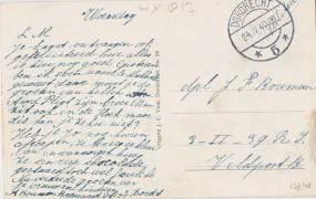 Veldpostkaart Dordrecht Gem. Ziekenhuis - 24 april 1940