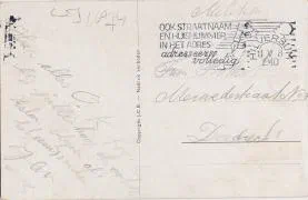 Veldpost Merwedestraat Dordrecht - 11 mei 1940