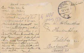 Veldpost Papendrecht gemeentehuis 17 mei 1940