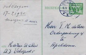 Veldpostkaarten Sergeant M. de Zee - mei 1940