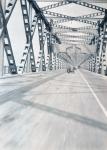 22. Duitse motorrijders op de Verkeersbrug van Moerdijk. thumbnail